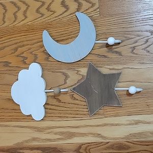 Cloud, moon and star hooks